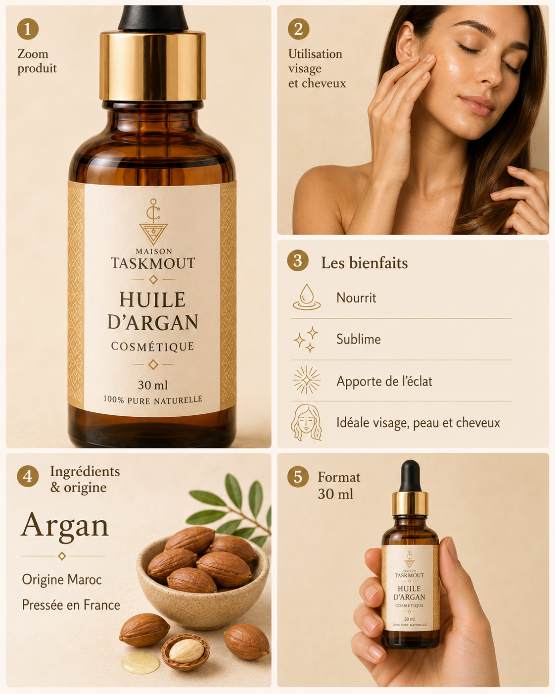 Huile d'Argan Cosmétique — Maison Taskmout