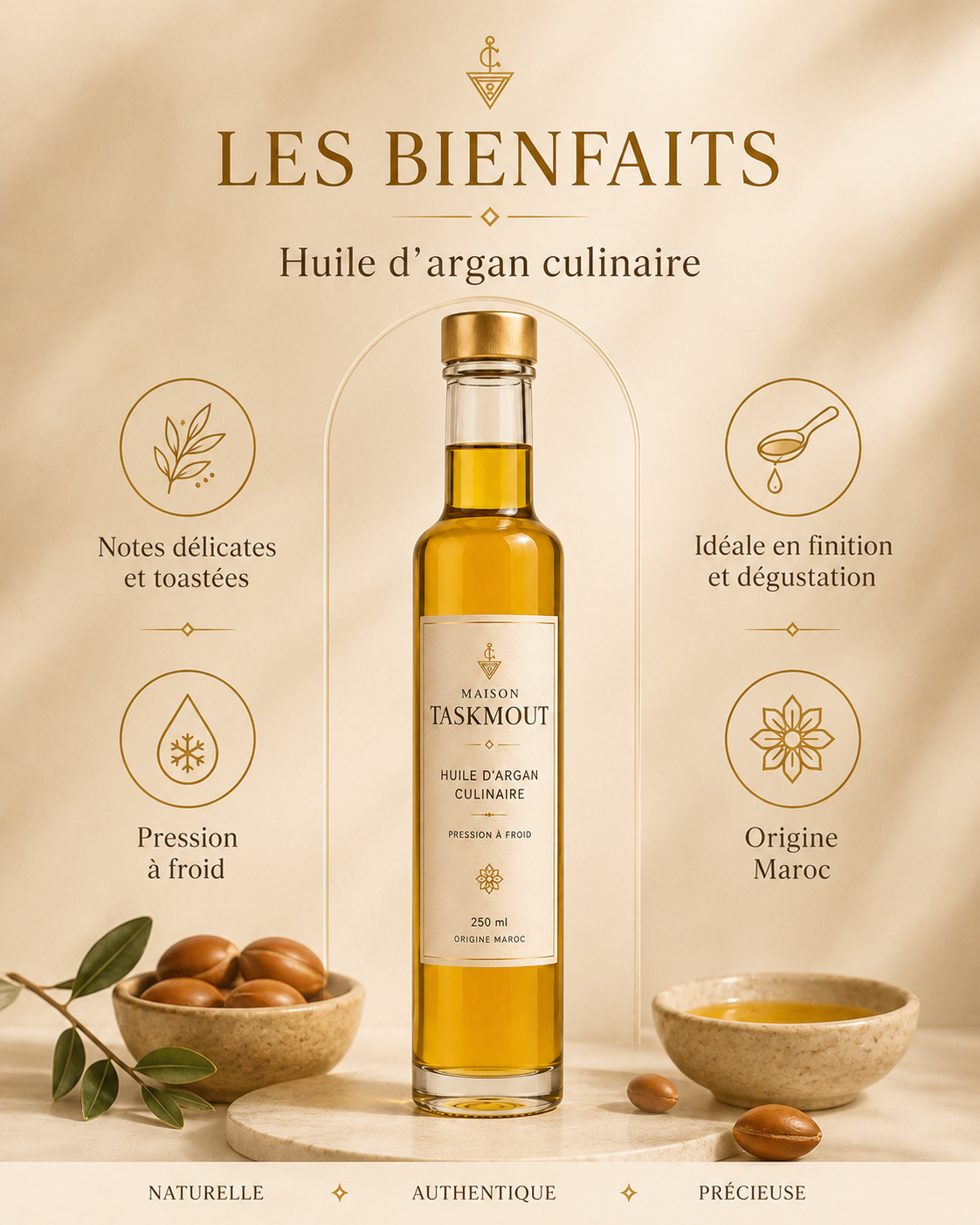Huile d'Argan Culinaire — Maison Taskmout