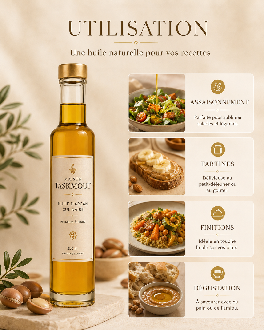 Huile d'Argan Culinaire — Maison Taskmout