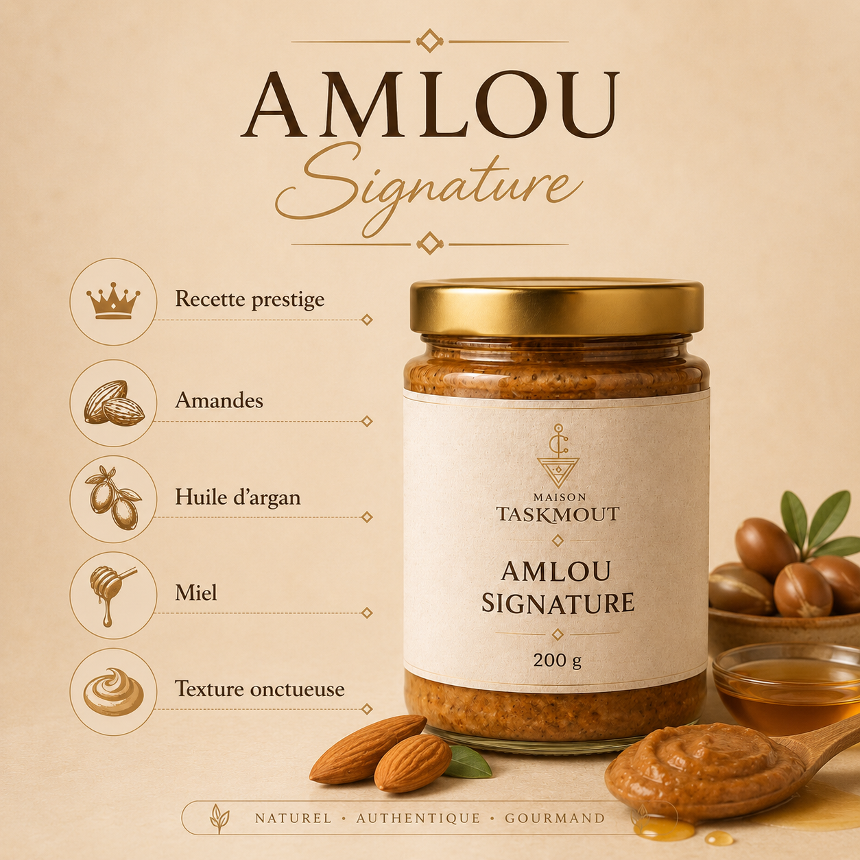 Amlou Signature – Amande, huile d'argan et miel