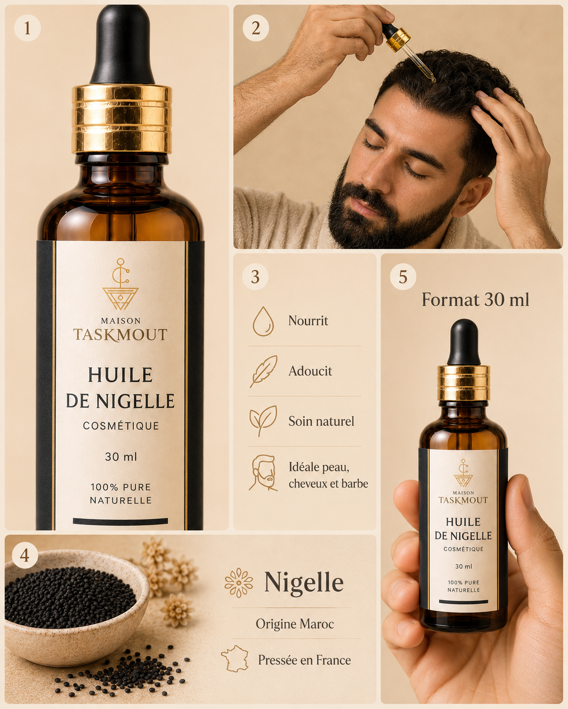 Huile de Nigelle Pure — Maison Taskmout